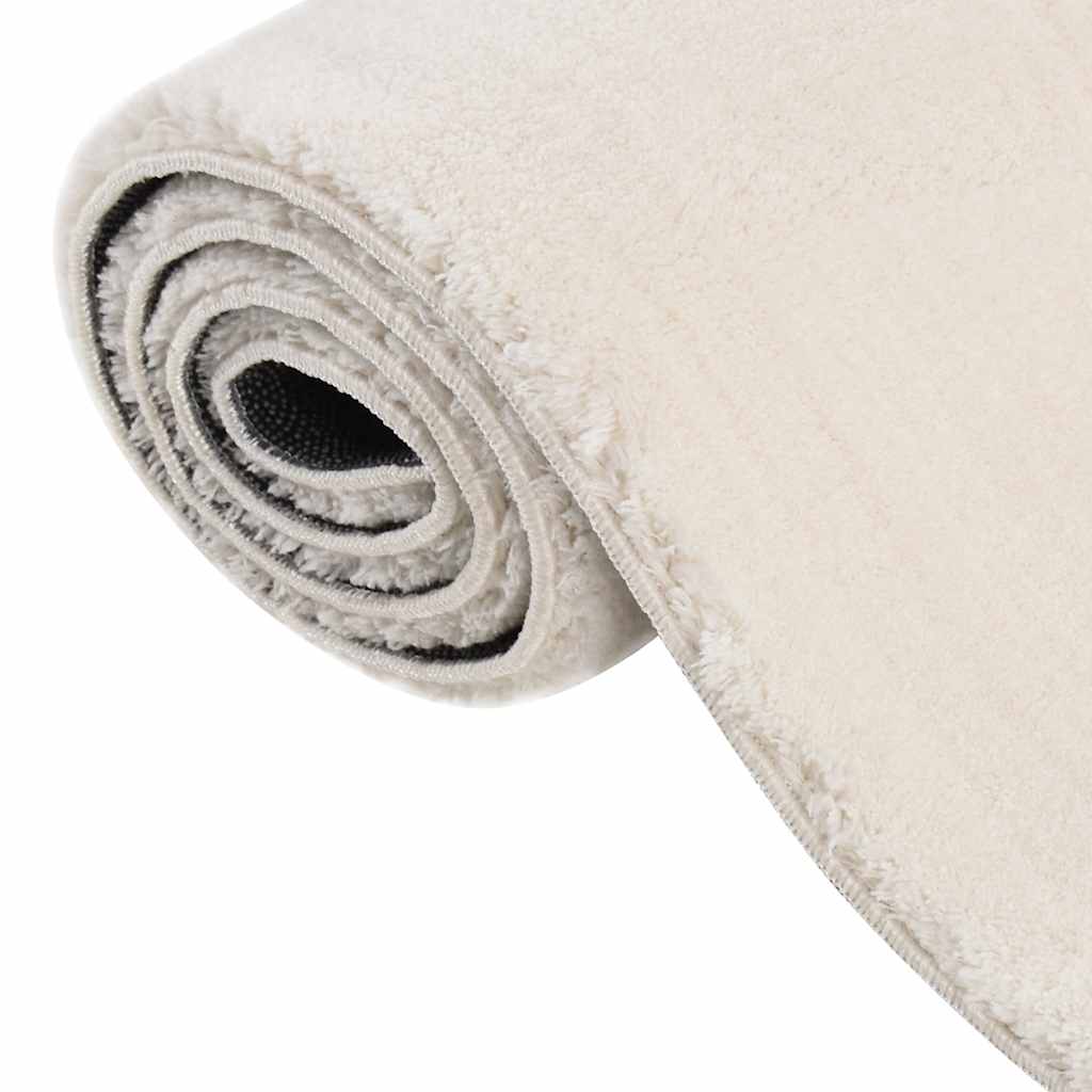 Tappeto Shaggy Crema/Bianco 120x183 cm in Poliestere