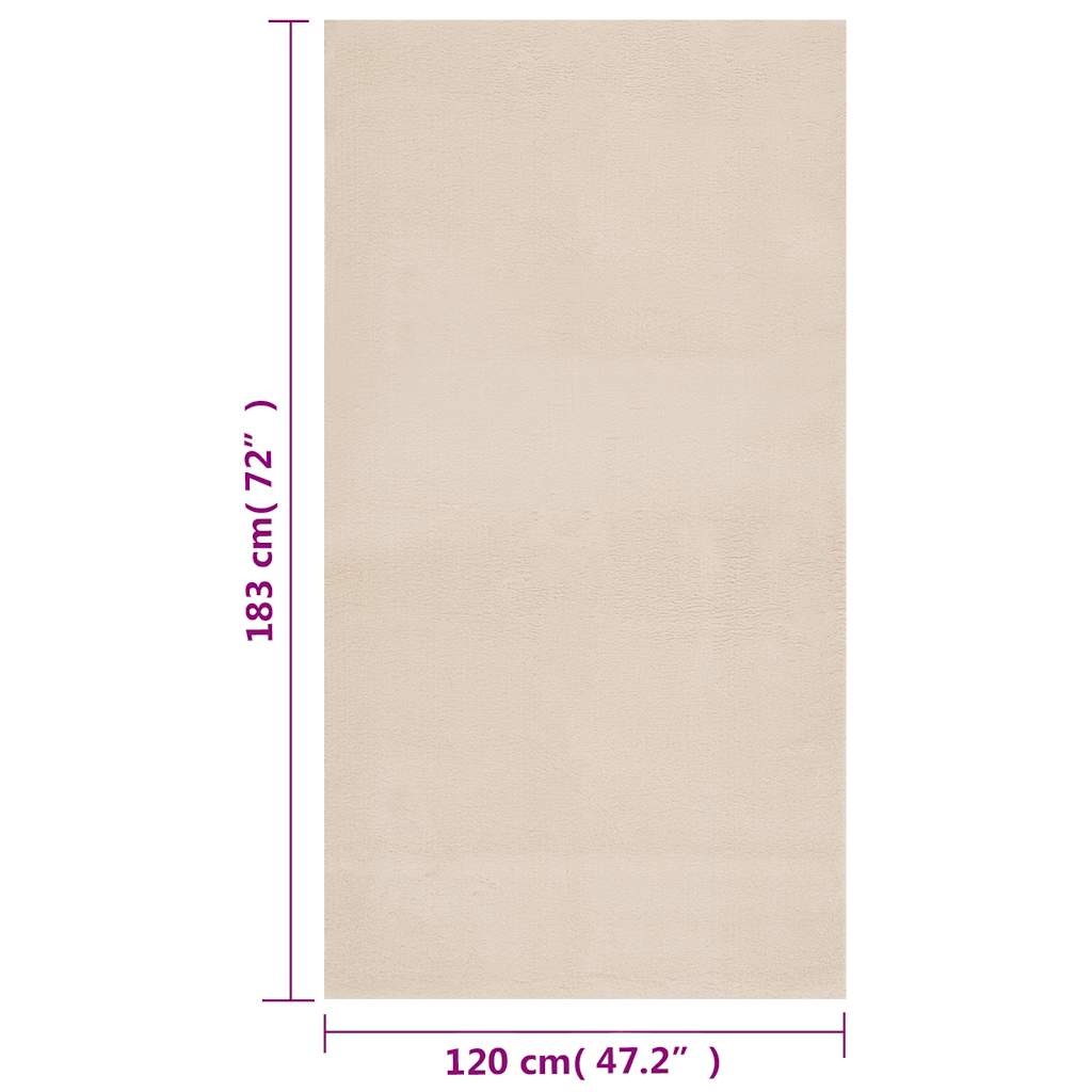 Tappeto Shaggy Beige 120x183 cm Poliestere