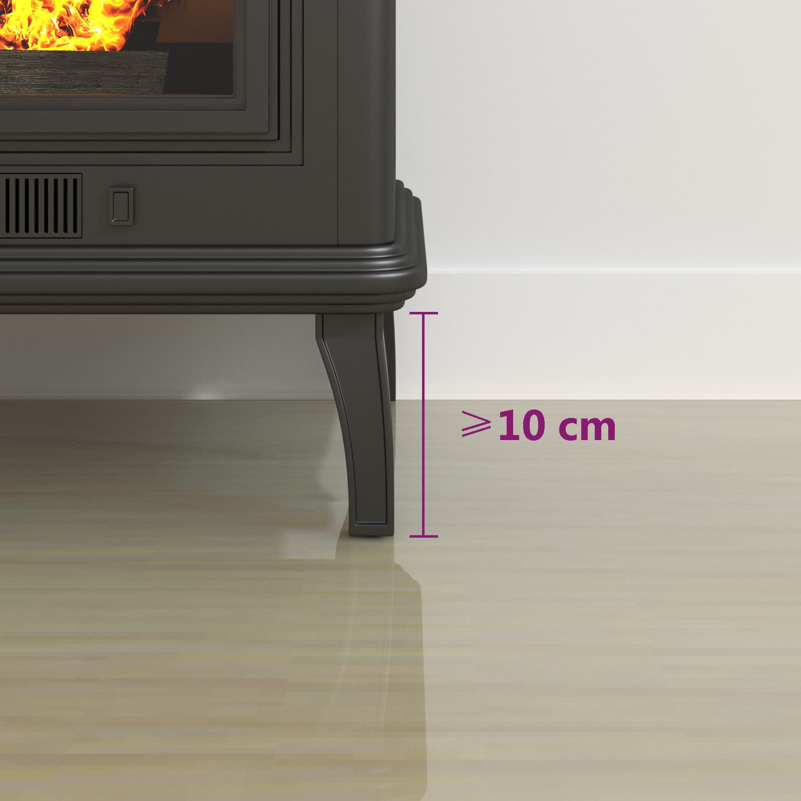 Piastra in vetro per camino Trasparente 80 x 50 cm Vetro
