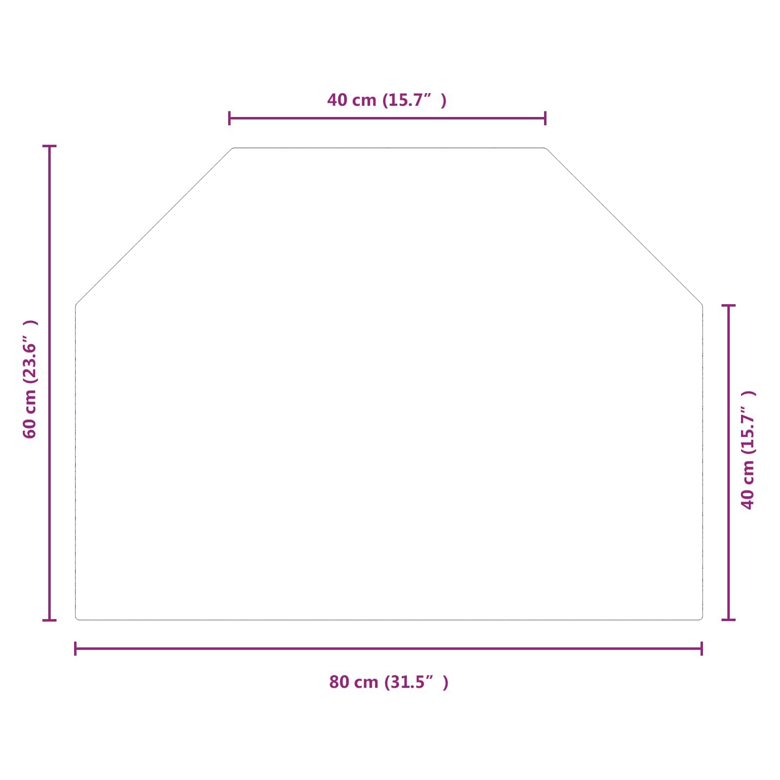 Piastra in vetro per camino Trasparente 80 x 60 cm Vetro