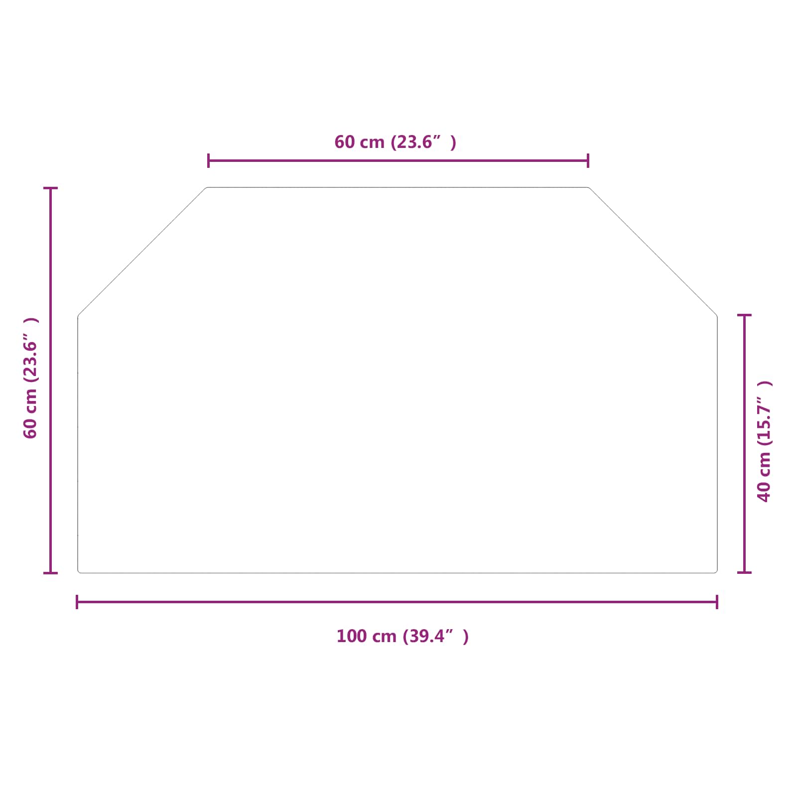 Piastra in vetro per camino Trasparente 100 x 60 cm Vetro