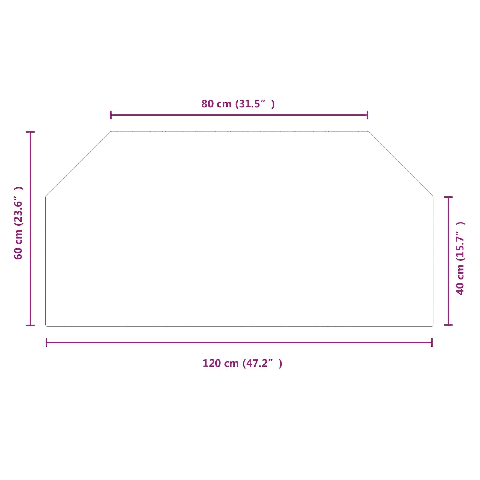 Piastra in vetro per camino Trasparente 120 x 60 cm Vetro
