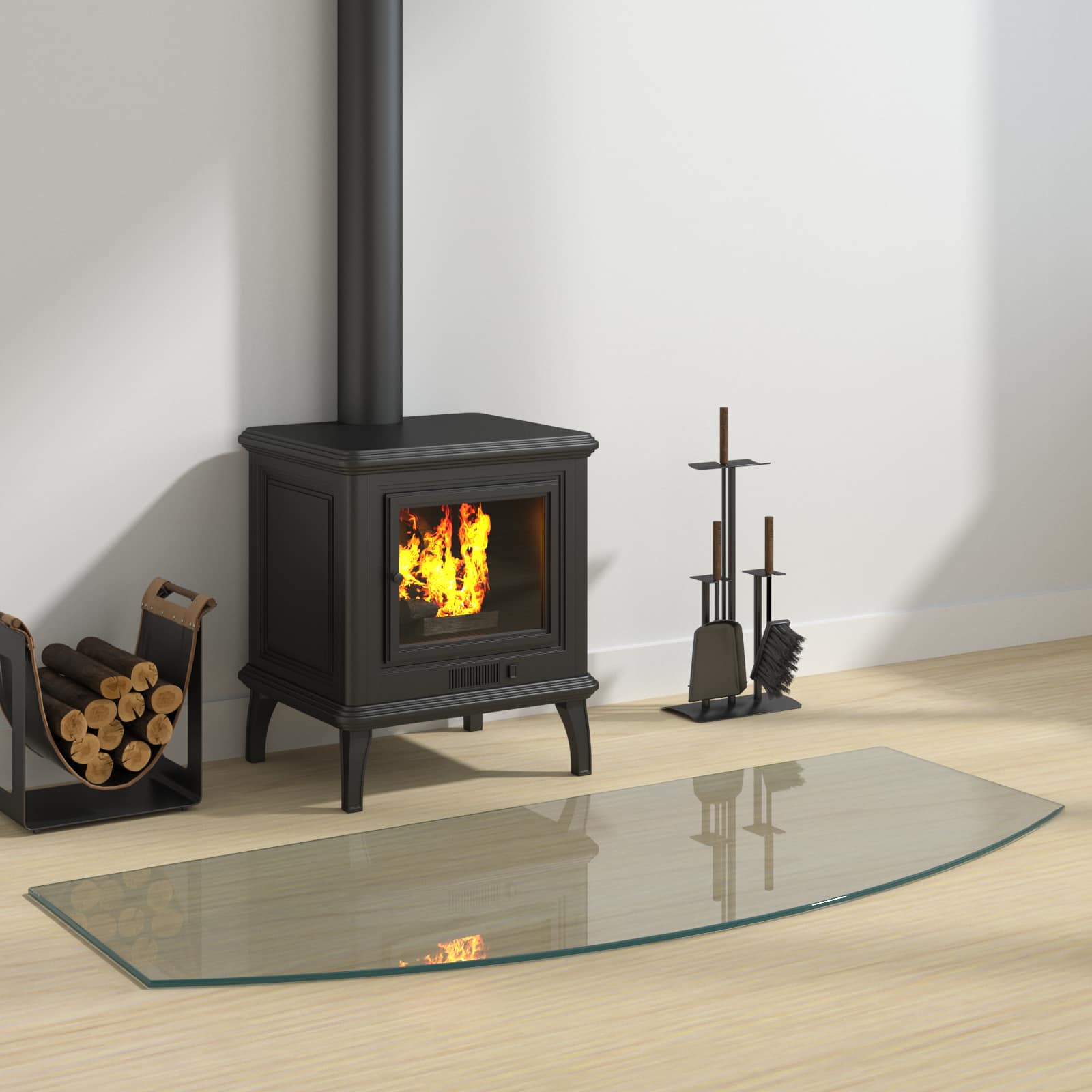 Piastra in vetro per camino Trasparente 120 x 50 cm Vetro