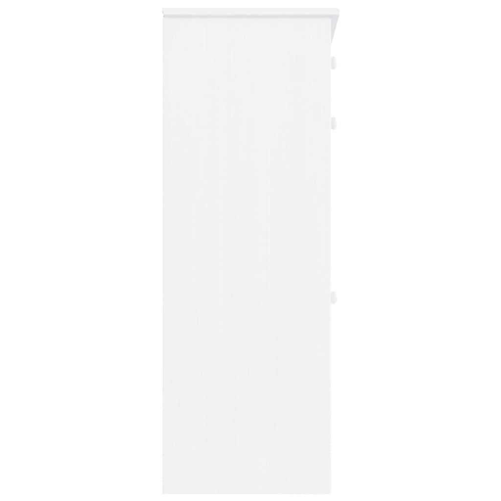 Scarpiera ALTA Bianca 77x35x96 cm in Legno Massello di Pino