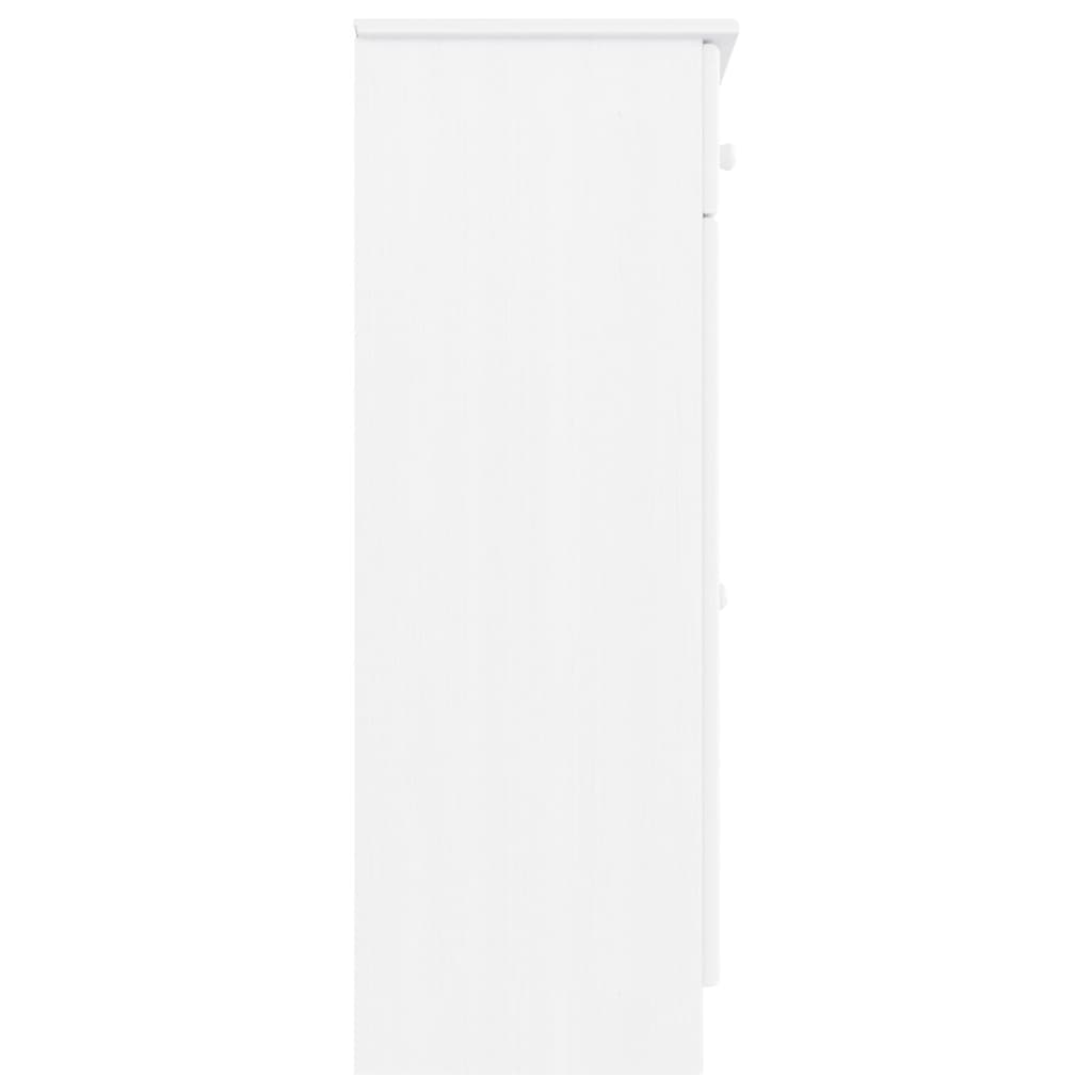 Scarpiera ALTA Bianca 77x35x96 cm in Legno Massello di Pino