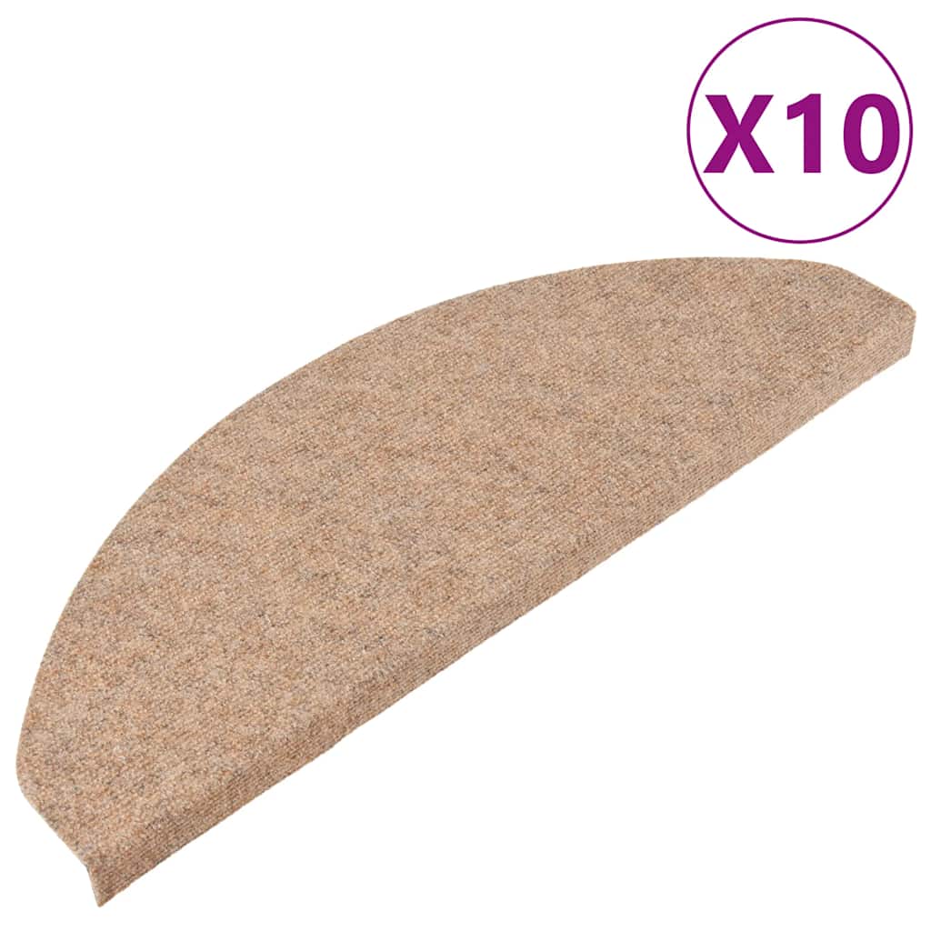 Tappetini Autoadesivi per Scale 10pz Beige 65x22,5x3,5 cm