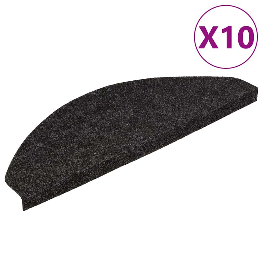 Tappetini Autoadesivi per Scale 10pz Antracite 65x22,5x3,5 cm