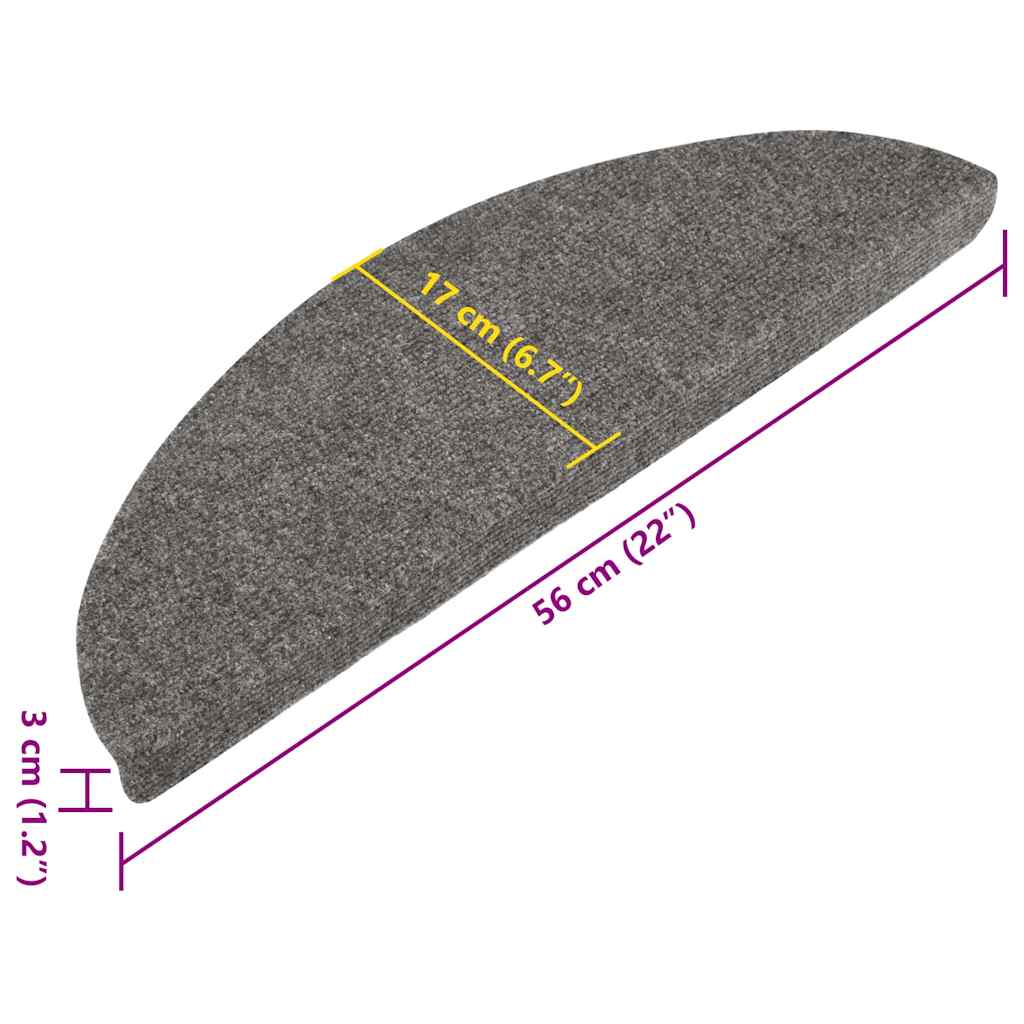 Tappetini Autoadesivi per Scale 10pz Grigi 56x17x3 cm
