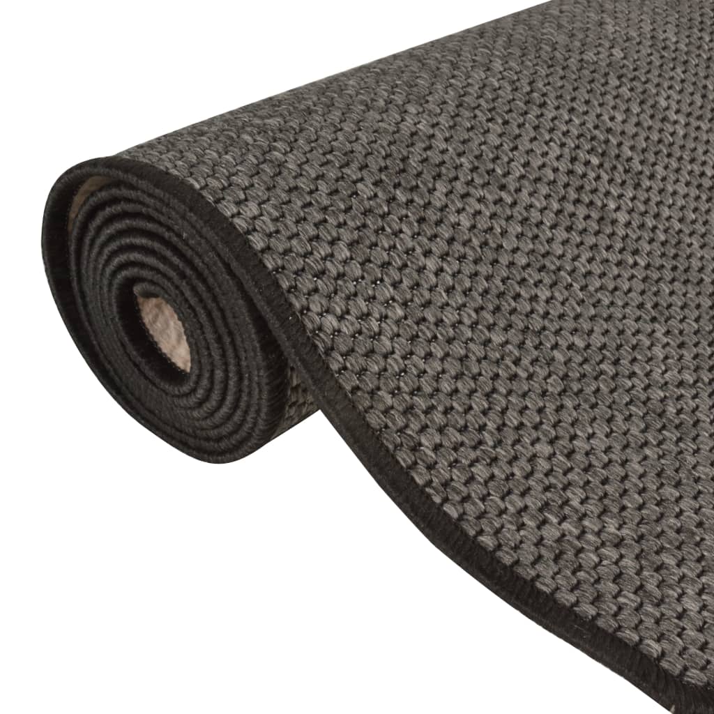 Tappeto Corsia Aspetto Sisal Antracite 50x300 cm