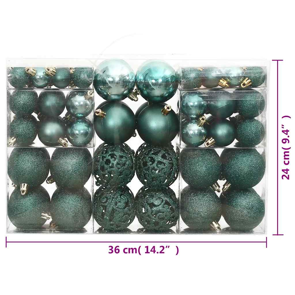 Palline di Natale 100 pz Verdi 3 / 4 / 6 cm