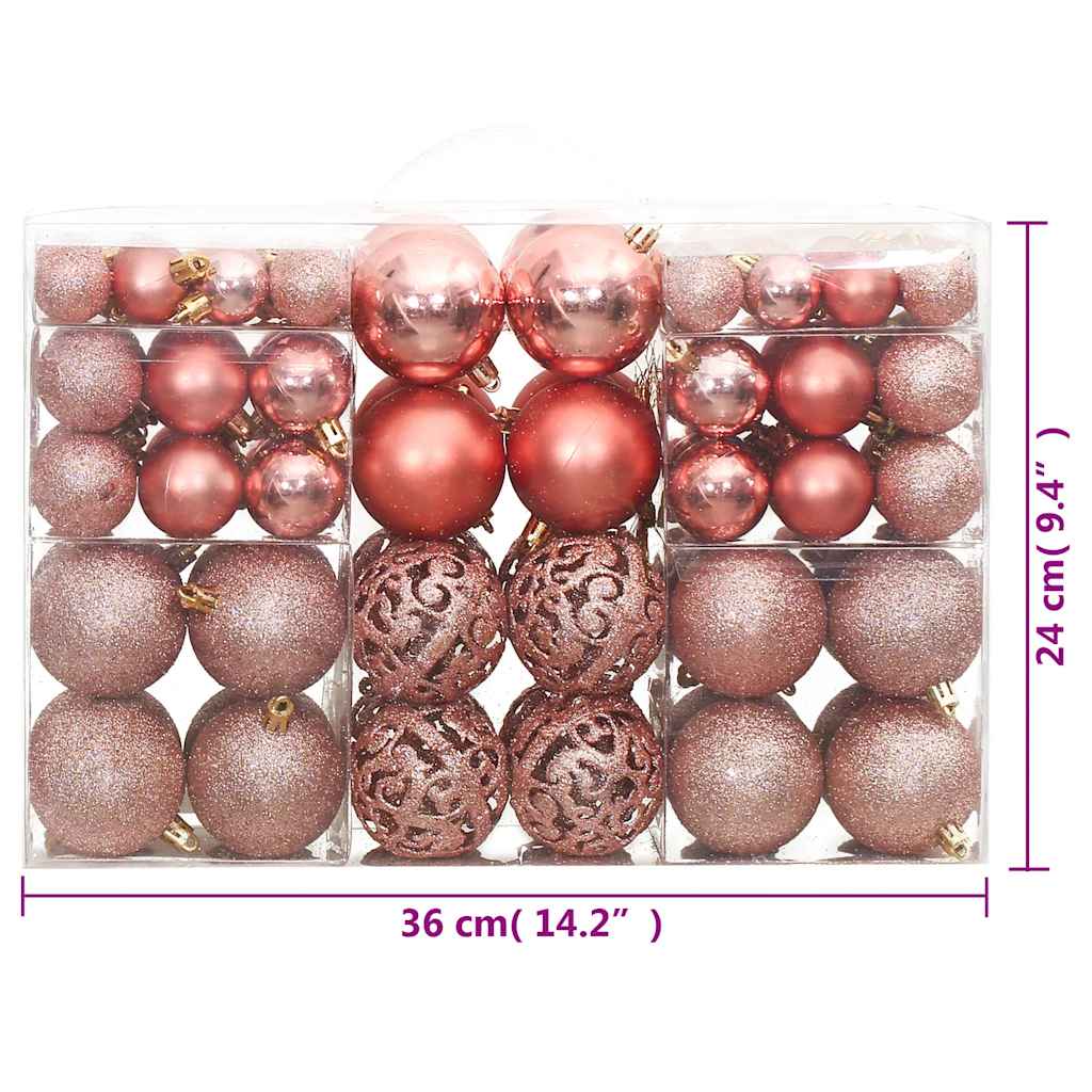Palline di Natale 100 pz Rosa e Rosato 3 / 4 / 6 cm