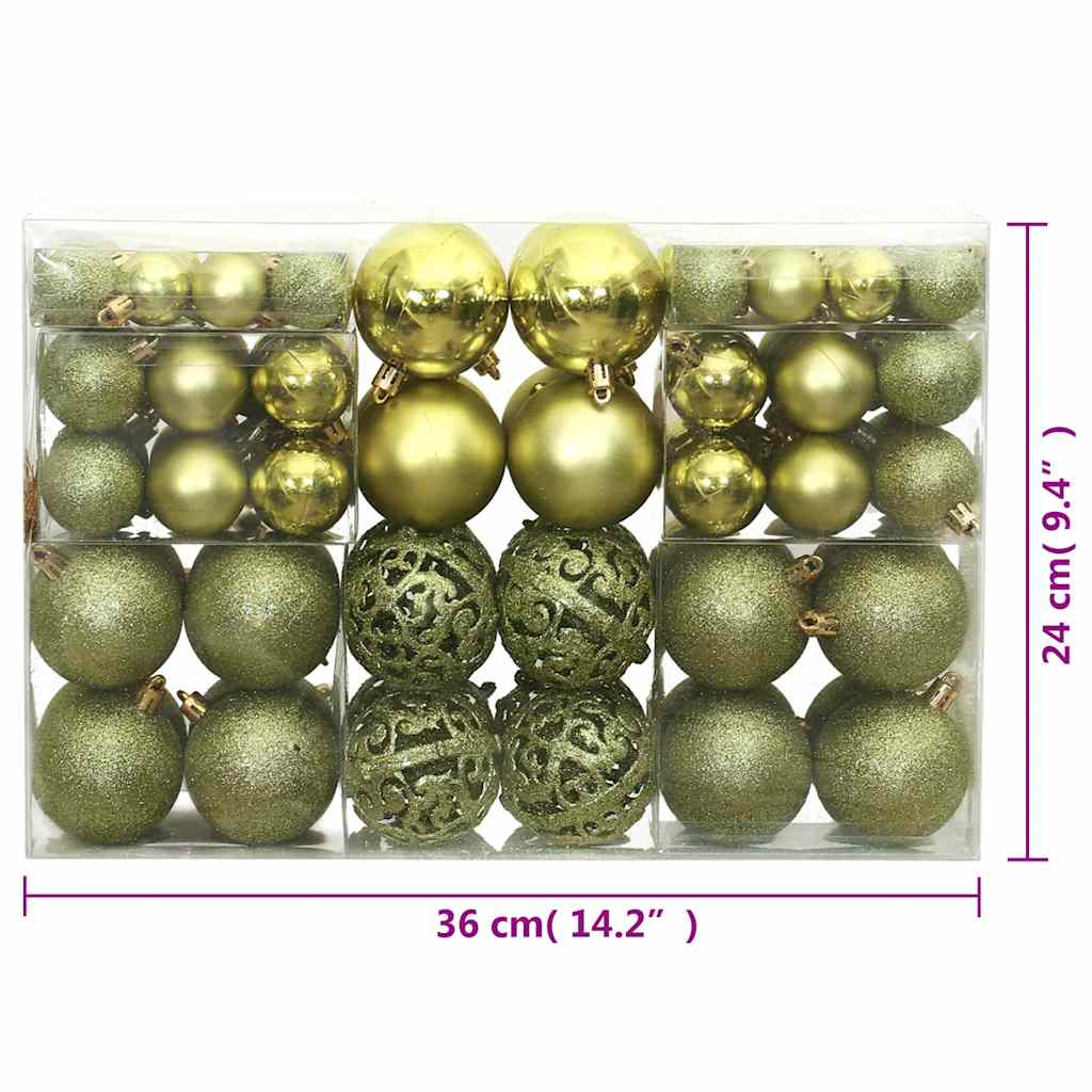 Palline di Natale 100 pz Verde Chiaro 3 / 4 / 6 cm