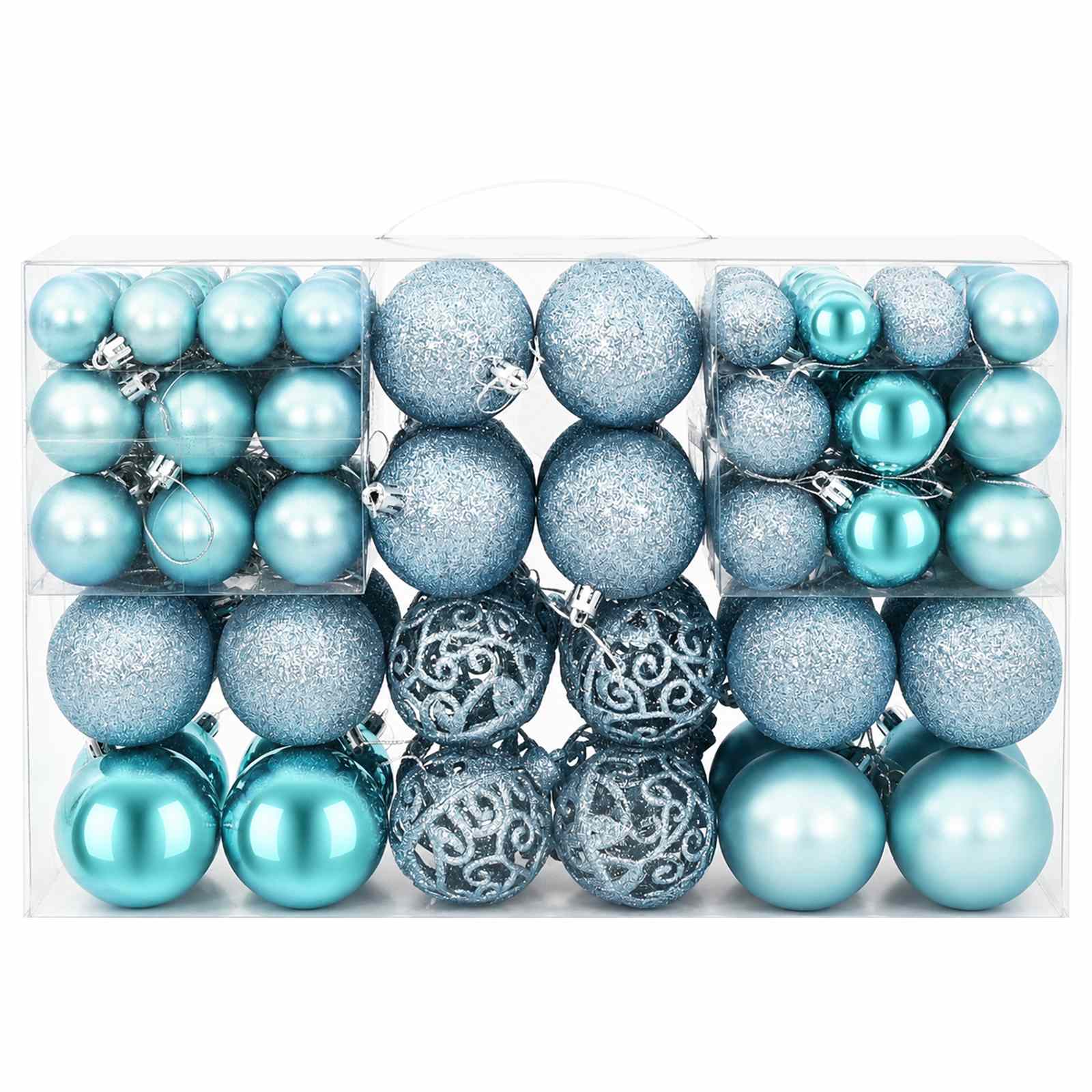 Palline di Natale 100 pz Turchesi 3 / 4 / 6 cm