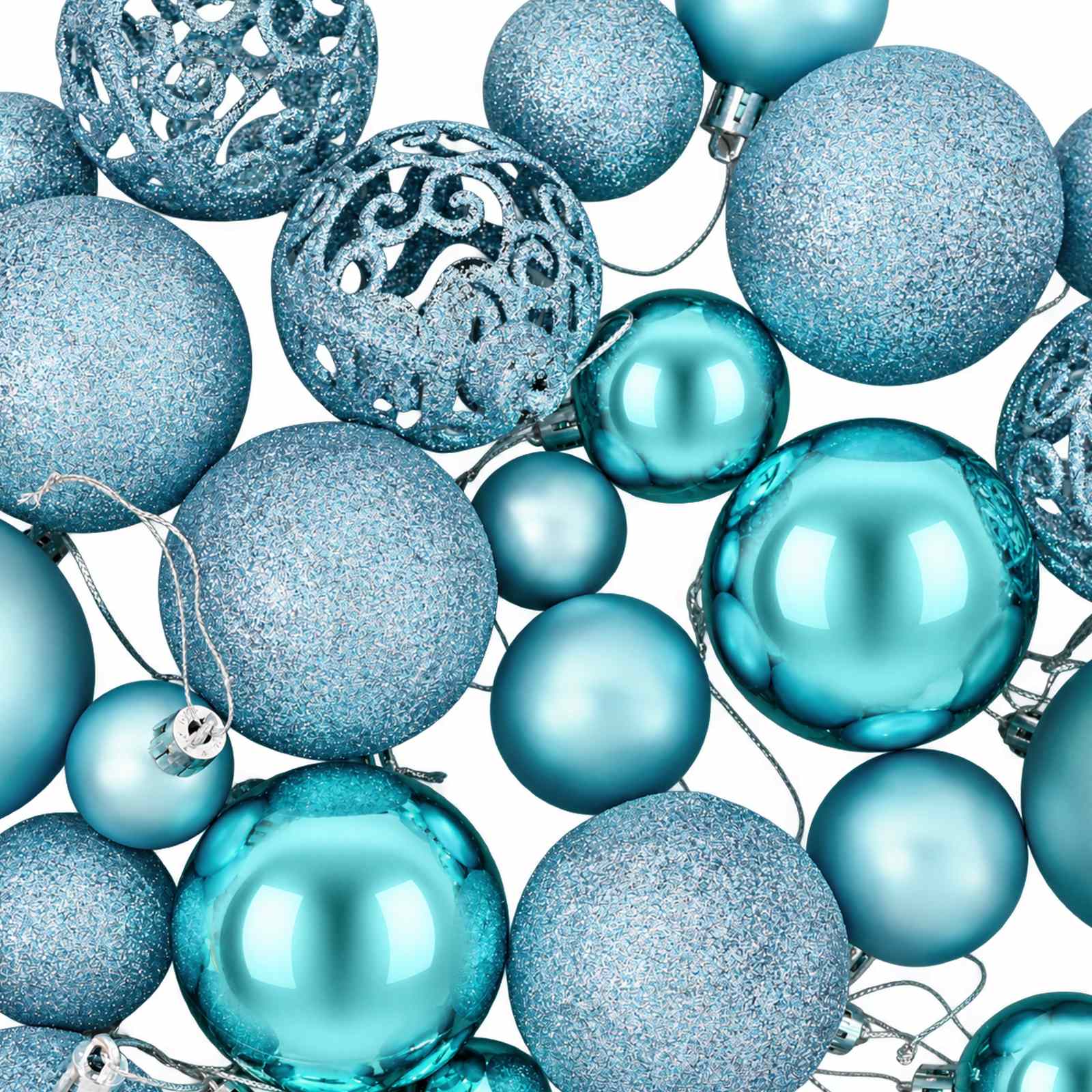 Palline di Natale 100 pz Turchesi 3 / 4 / 6 cm