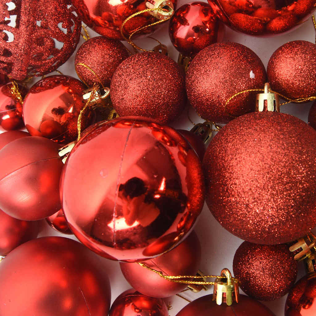 Set Palline di Natale 111 pz Rosso in Polistirene