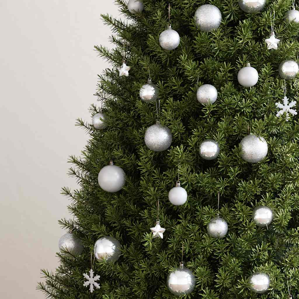Set Palline di Natale 111 pz Argento in Polistirene