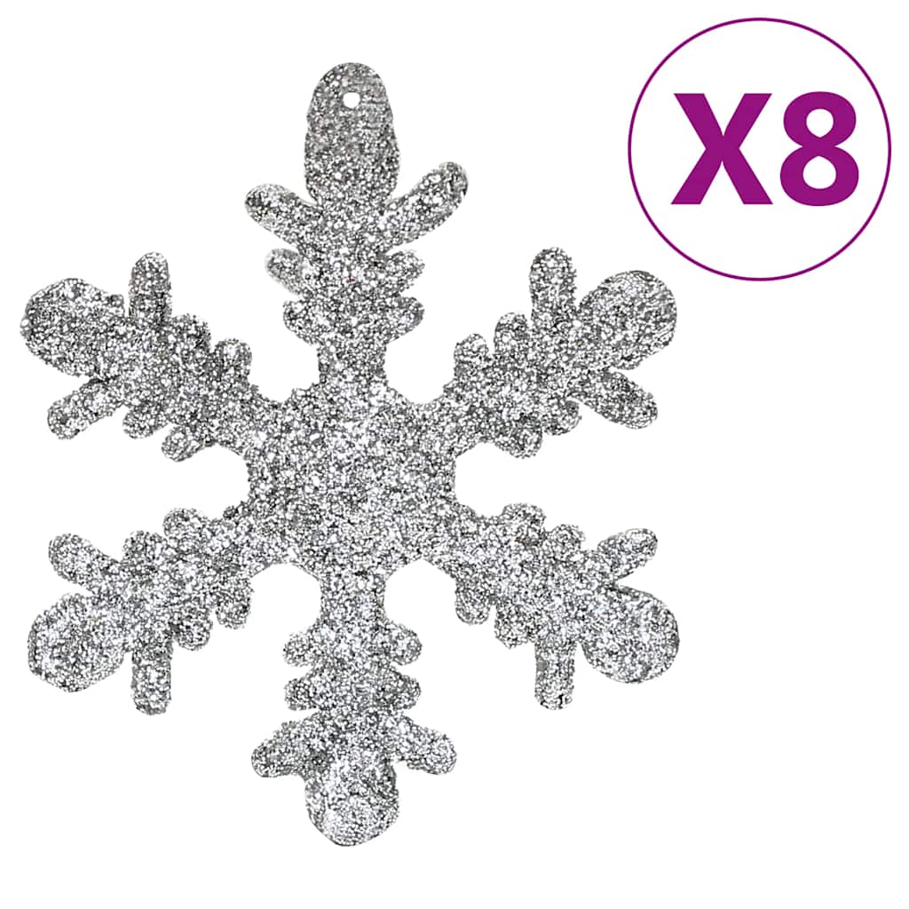 Set Palline di Natale 111 pz Argento in Polistirene