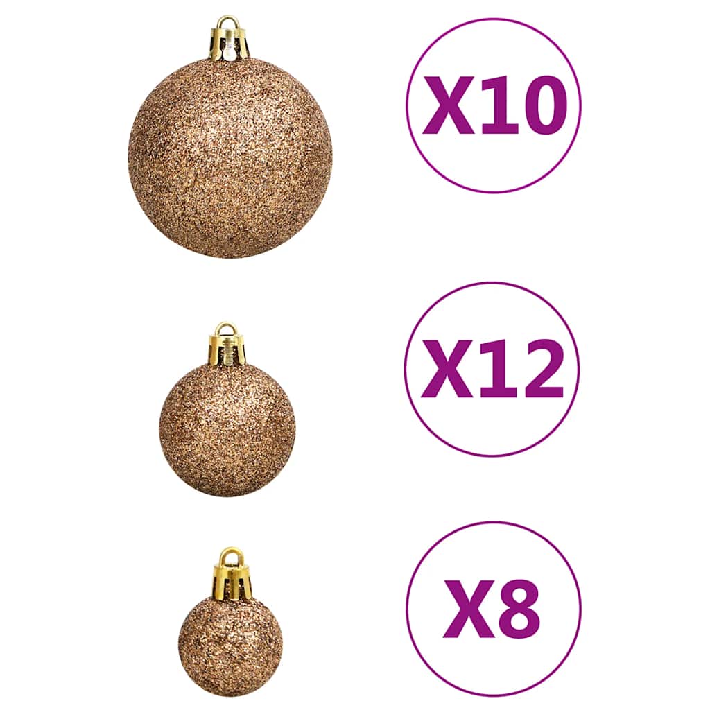 Set Palline di Natale 111 pz Oro Rosa in Polistirene