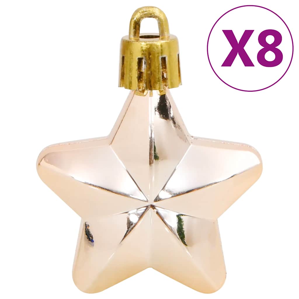 Set Palline di Natale 111 pz Oro Rosa in Polistirene