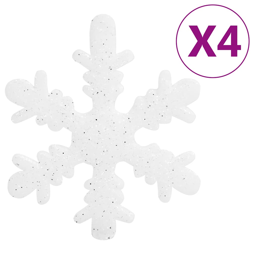 Set Palline di Natale 111 pz Bianco e Grigio in Polistirene