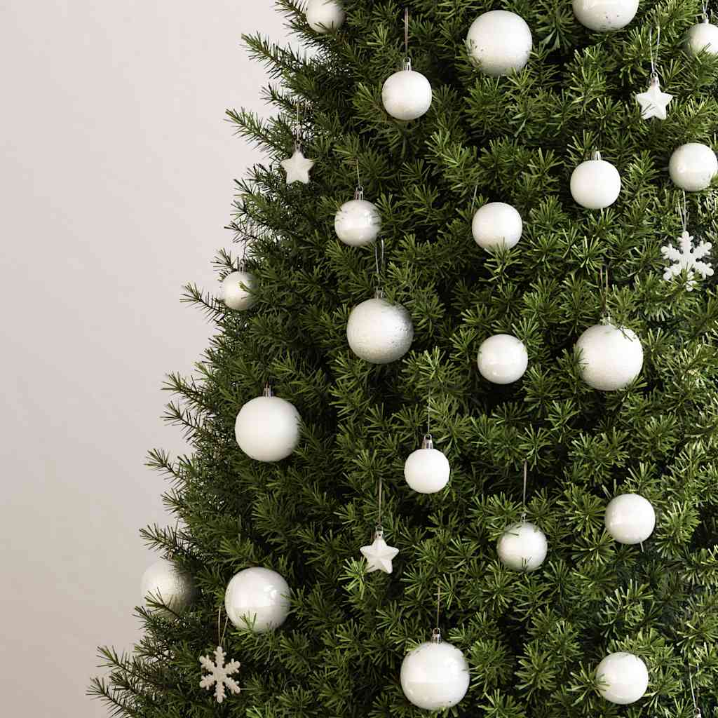 Set Palline di Natale 111 pz Bianco in Polistirene