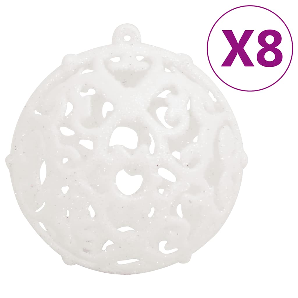 Set Palline di Natale 111 pz Bianco in Polistirene