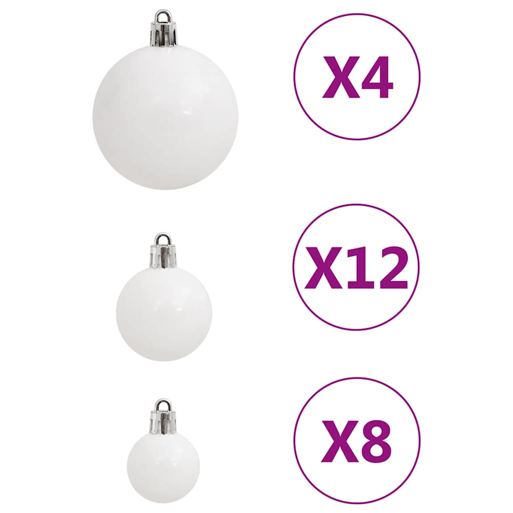 Set Palline di Natale 111 pz Bianco in Polistirene