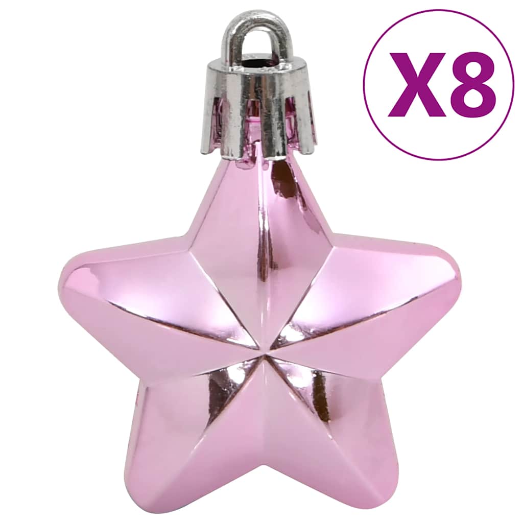 Set Palline di Natale 111 pz Rosa in Polistirene