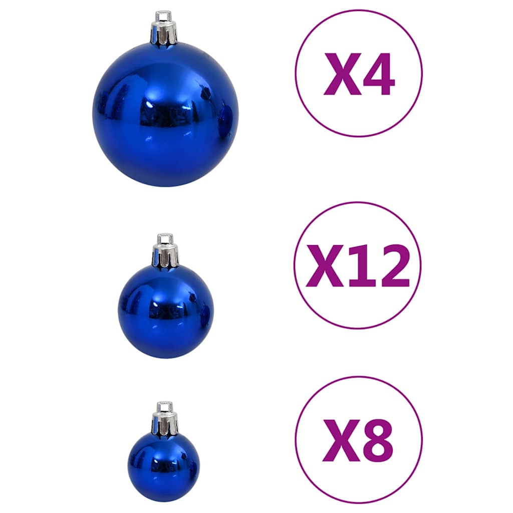 Set Palline di Natale 111 pz Blu in Polistirene