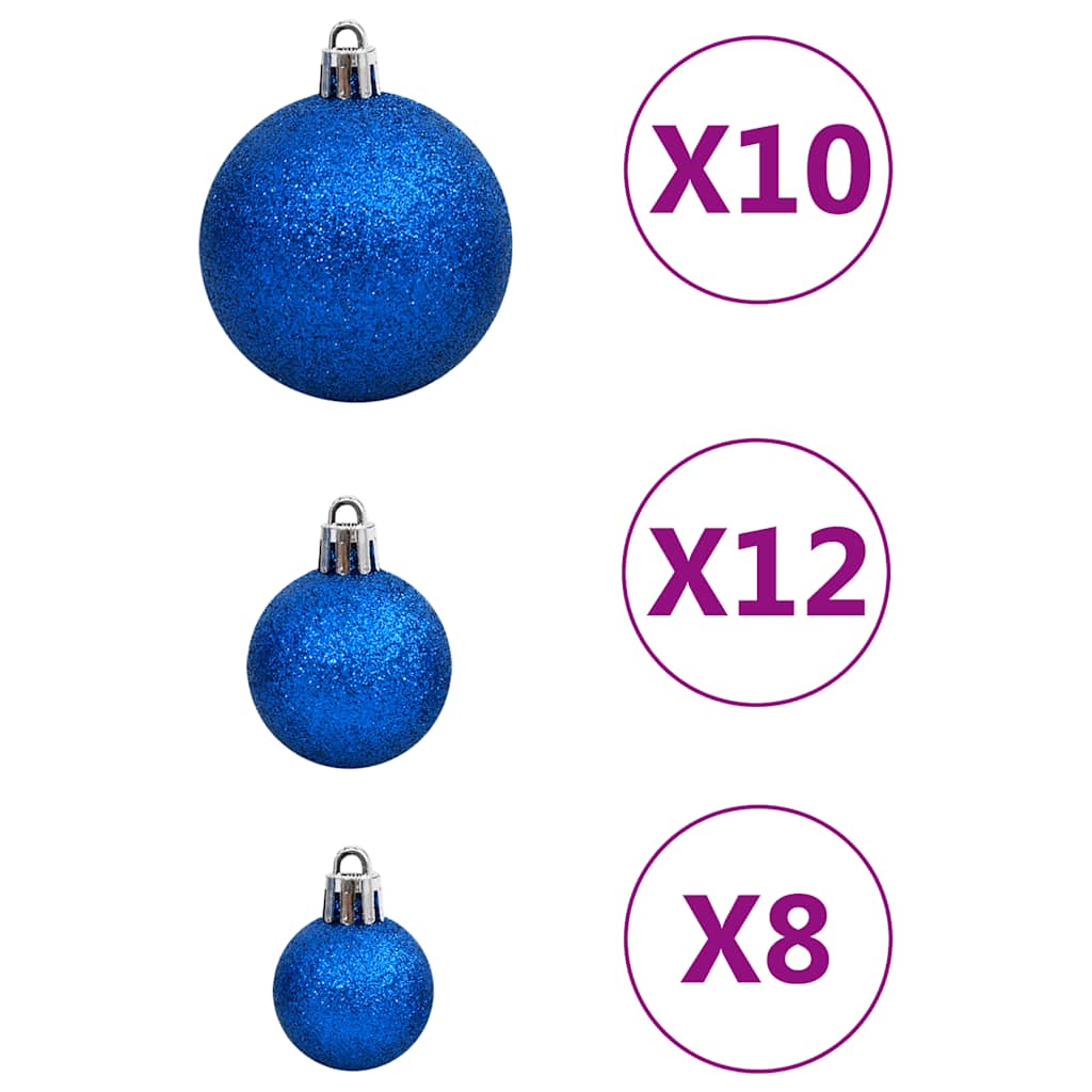 Set Palline di Natale 111 pz Blu in Polistirene