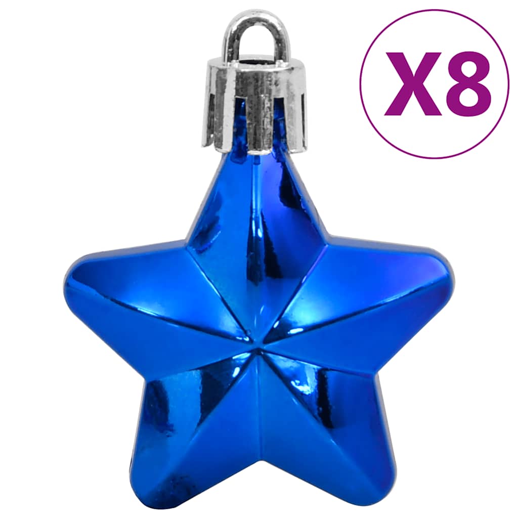 Set Palline di Natale 111 pz Blu in Polistirene