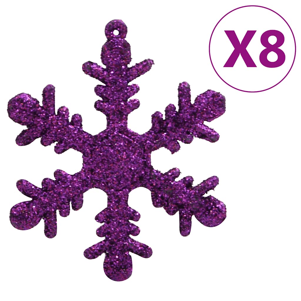 Set Palline di Natale 111 pz Viola in Polistirene