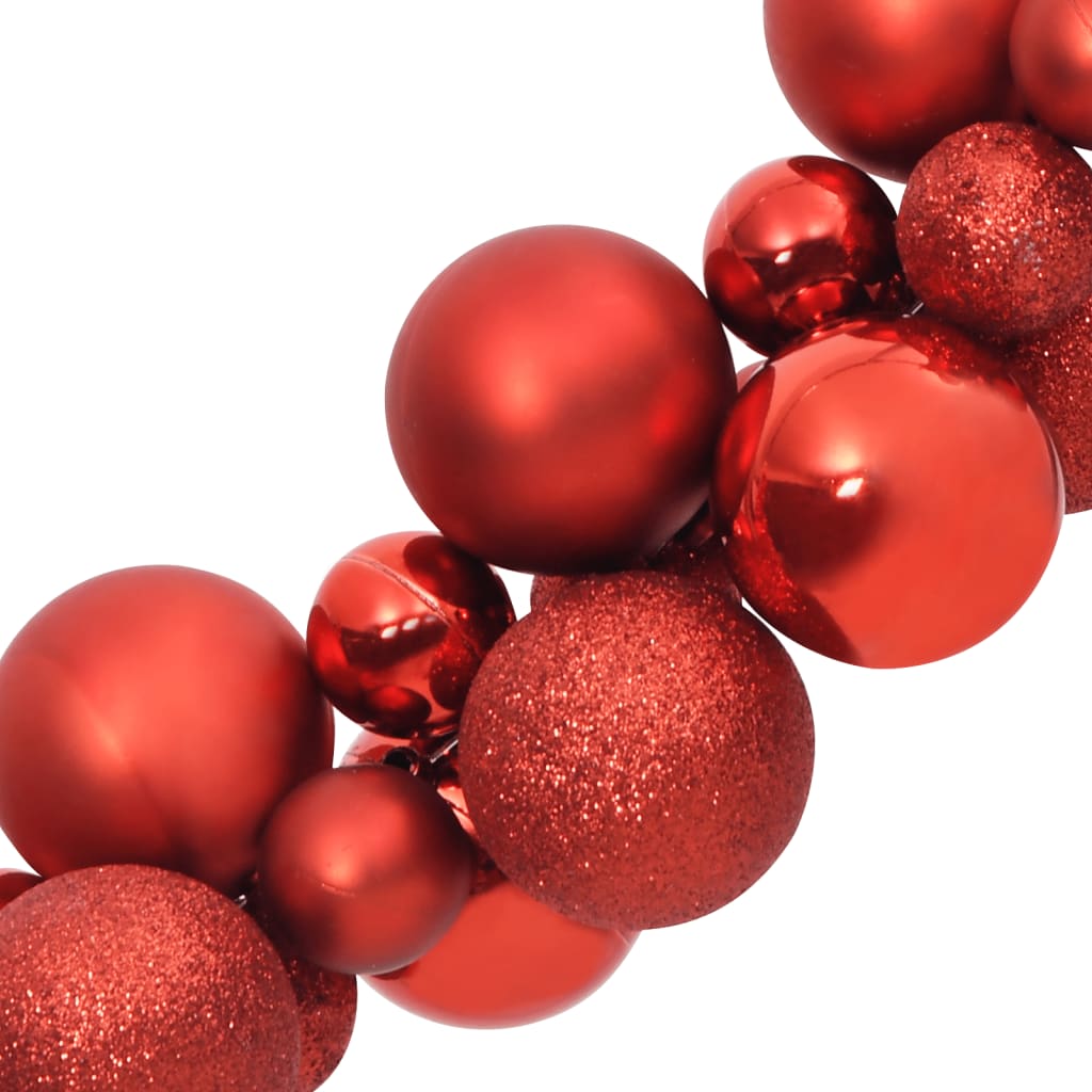 Ghirlanda di Palline di Natale Rossa 175 cm in Polistirene