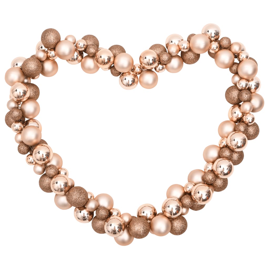 Ghirlanda di Palline di Natale Oro Rosa 175 cm in Polistirene