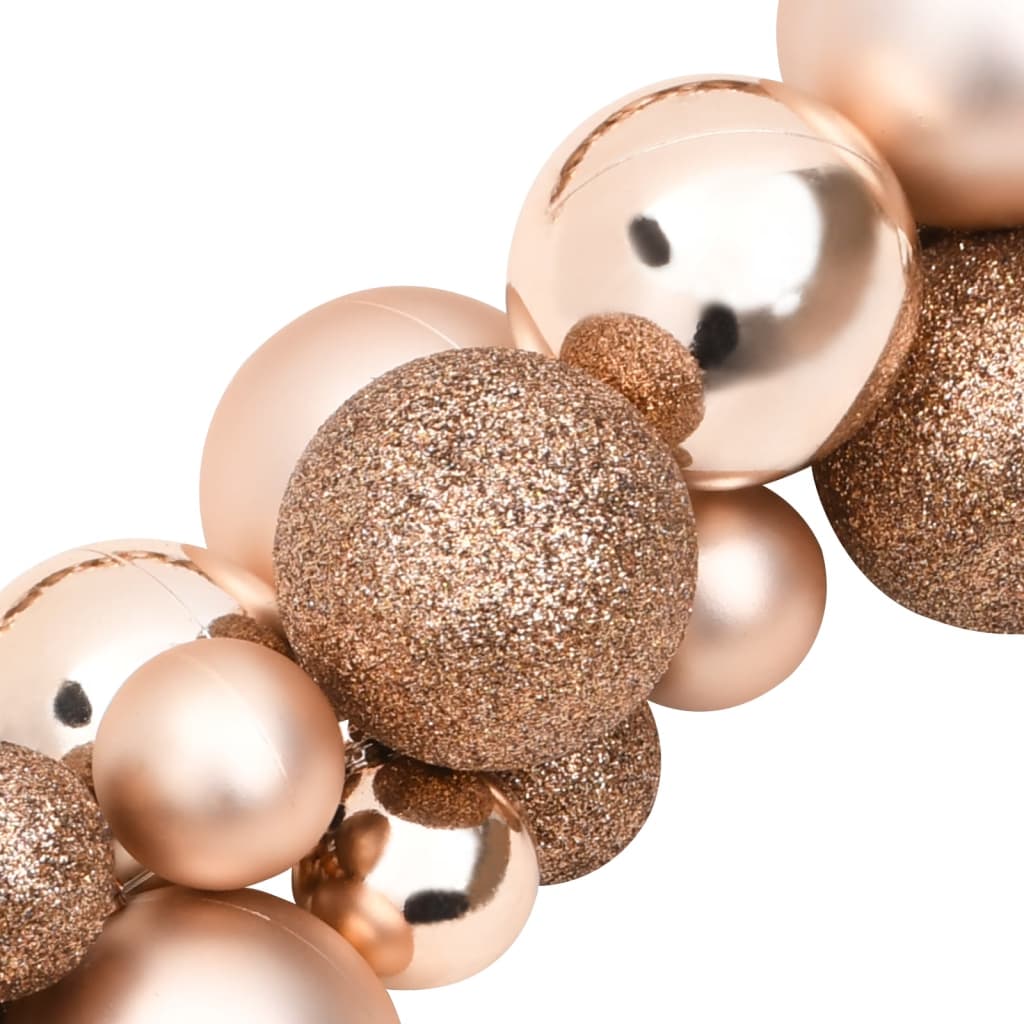 Ghirlanda di Palline di Natale Oro Rosa 175 cm in Polistirene