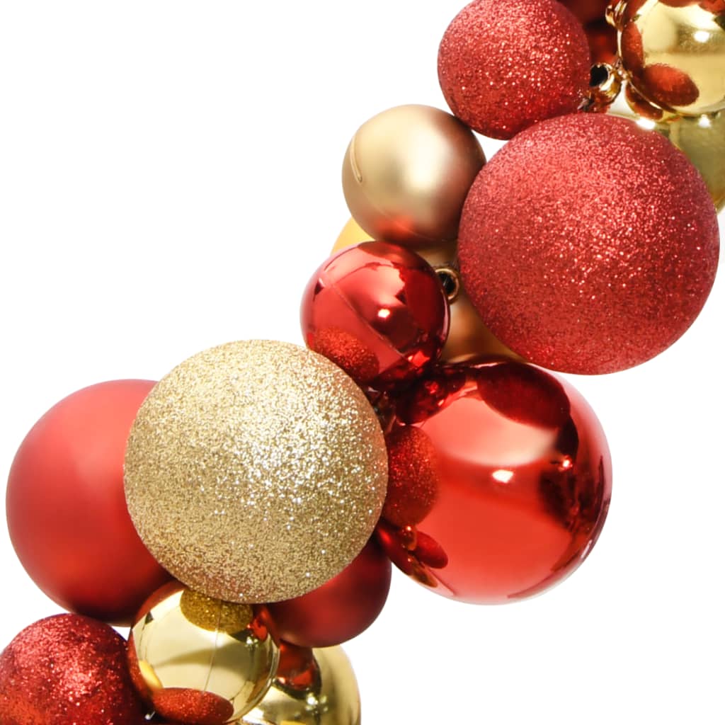 Ghirlanda di Palline di Natale Rossa e Oro 175 cm Polistirene
