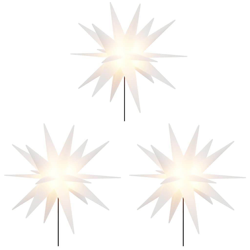 Luci di Natale con Picchi e LED 3 pz Pieghevoli Bianche 35 cm