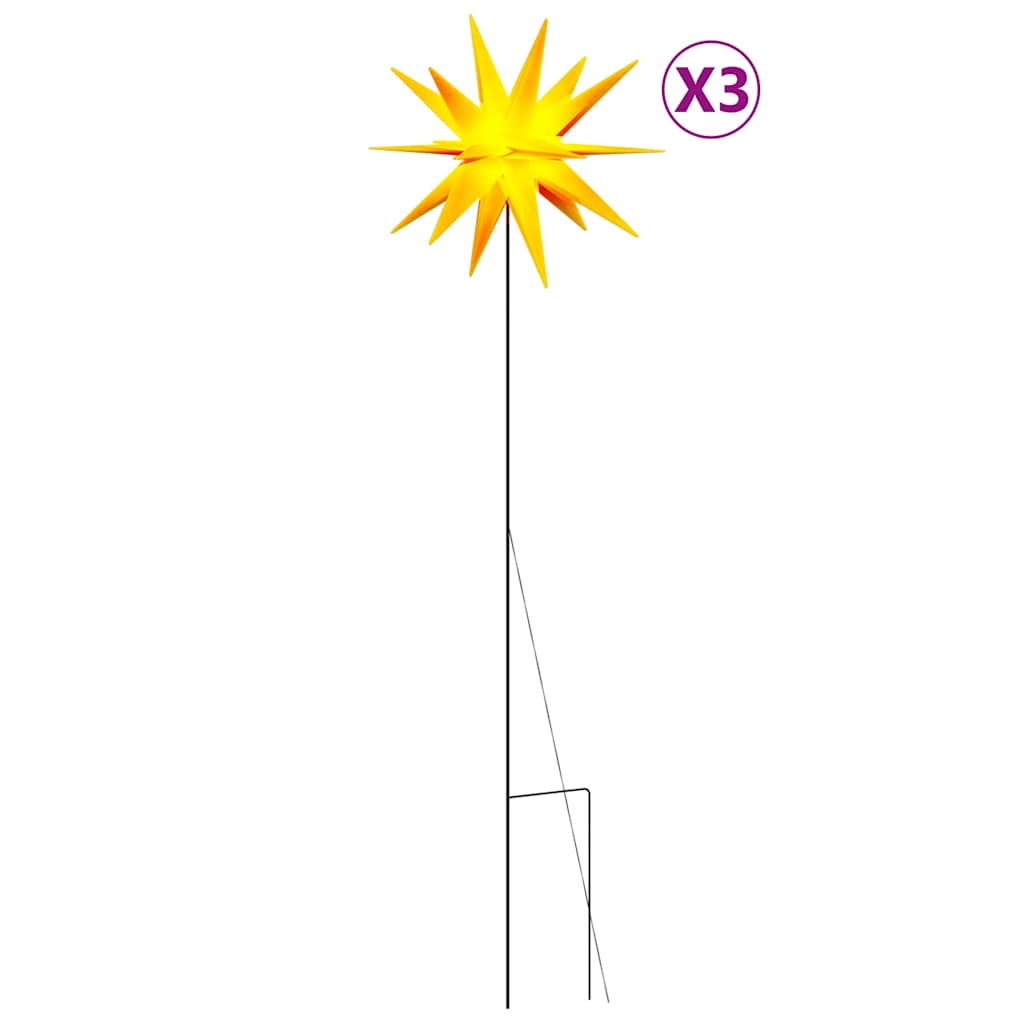Luci di Natale con Picchi e LED 3 pz Pieghevoli Gialle 35 cm