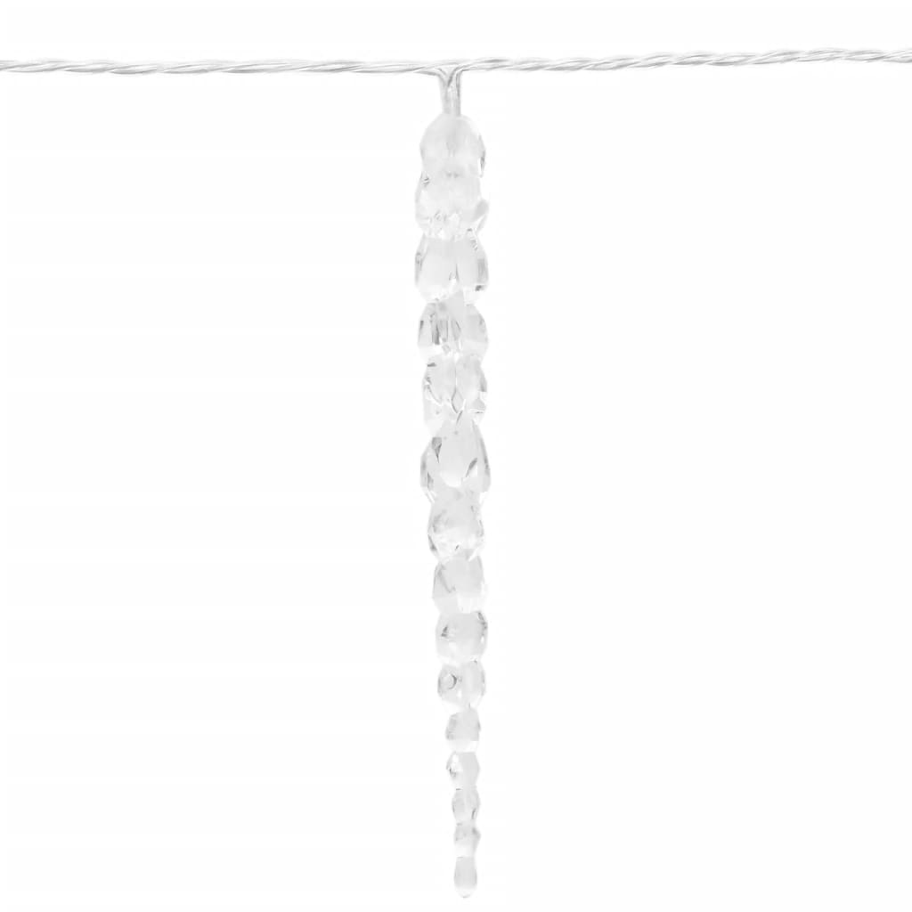Luci di Natale a forma di ghiacciolo 100 LED Bianco Caldo 10 m Acrilico PVC