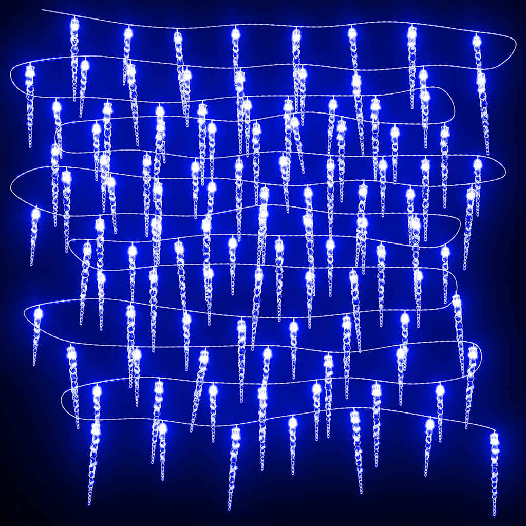 Luce Natale a Ghiacciolo 200 LED Blu 20 m Acrilico PVC