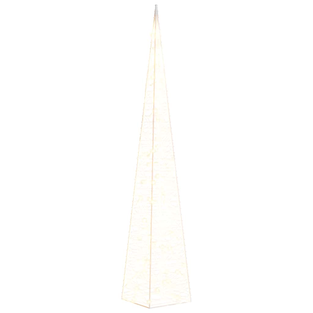 Cono di Luce di Natale 60 LED Bianco Caldo 120 cm in Acrilico