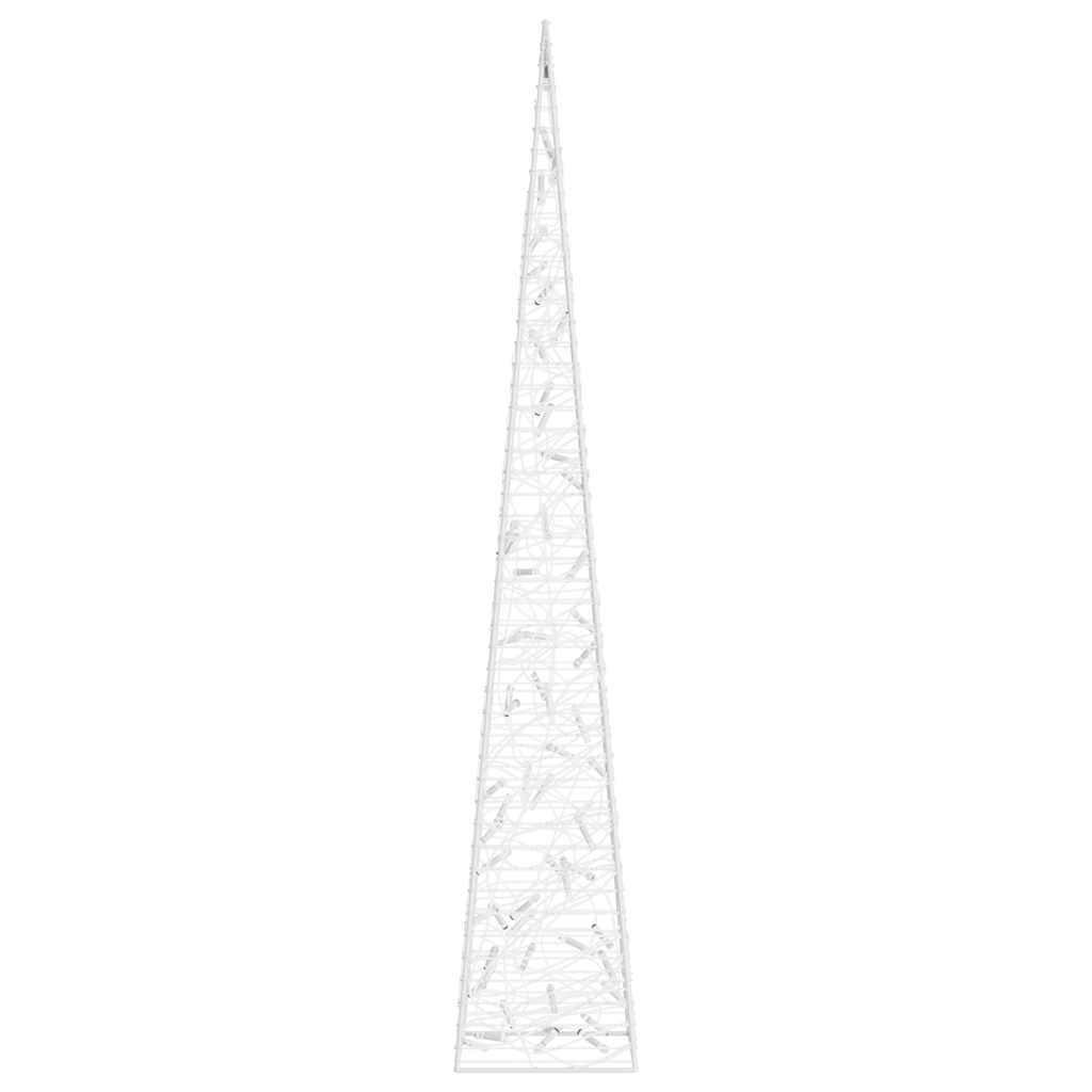 Cono di Luce di Natale 60 LED Bianco Caldo 120 cm in Acrilico