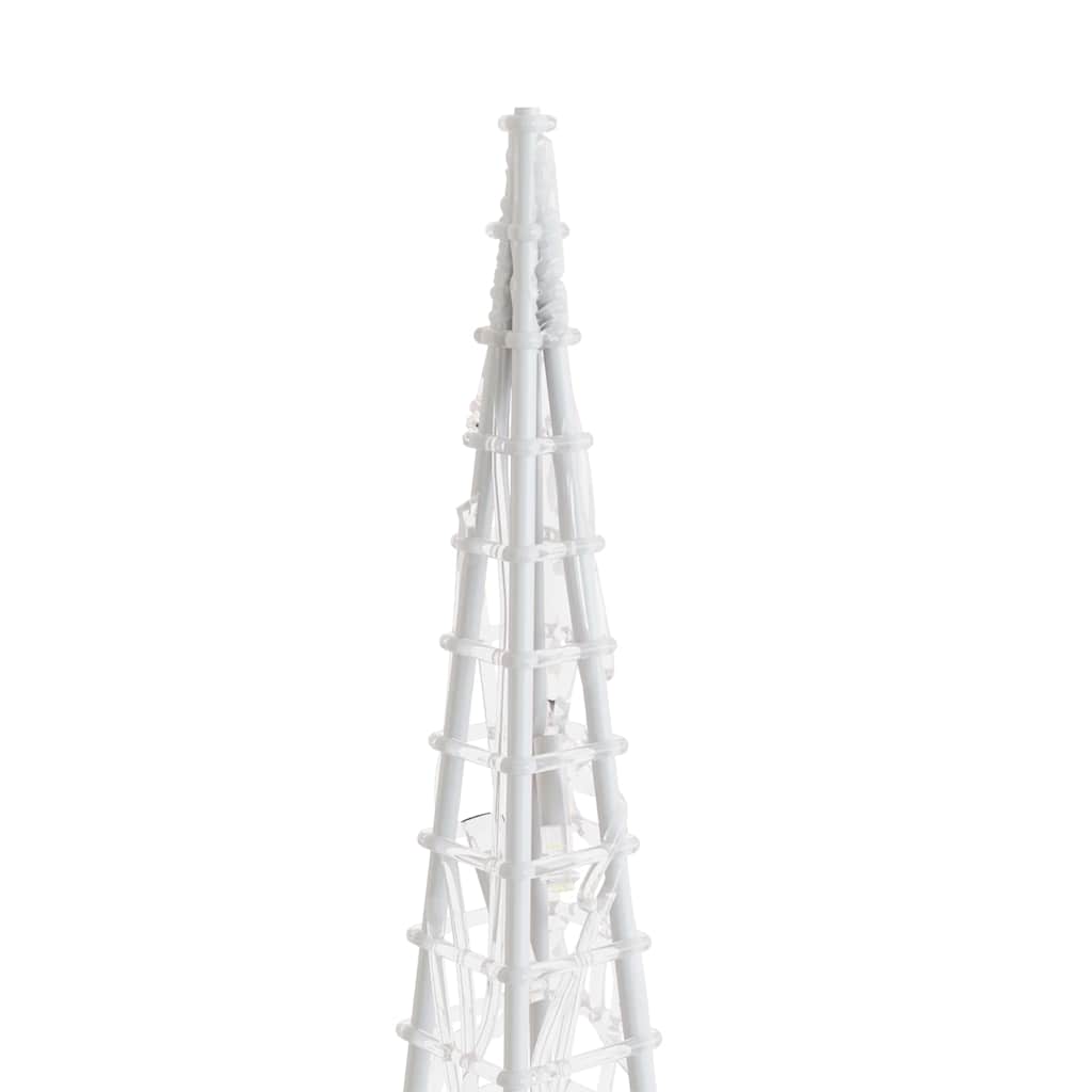 Cono di Luce di Natale 60 LED Bianco Caldo 120 cm in Acrilico