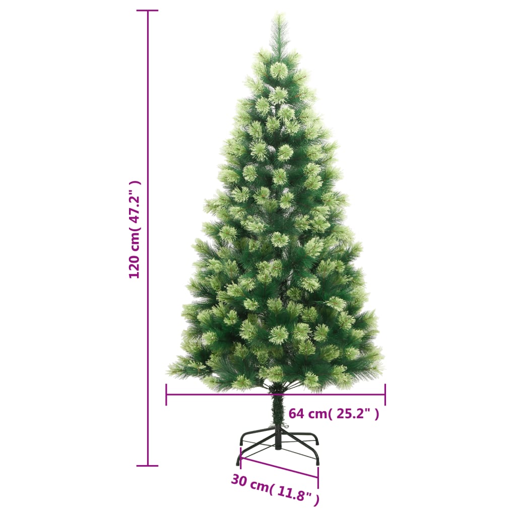 Albero di Natale Artificiale Incernierato con Base 120 cm