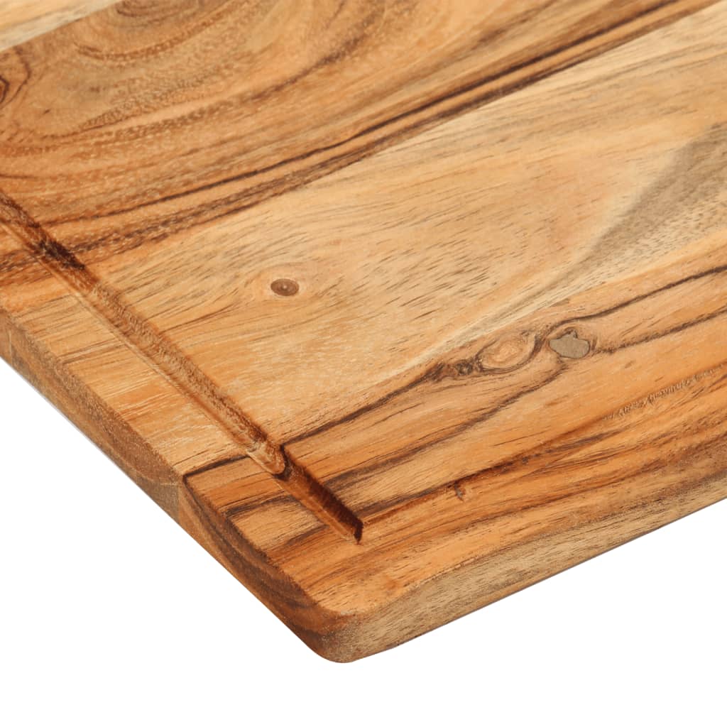Set Taglieri 3 pz con Supporto in Legno Massello di Acacia