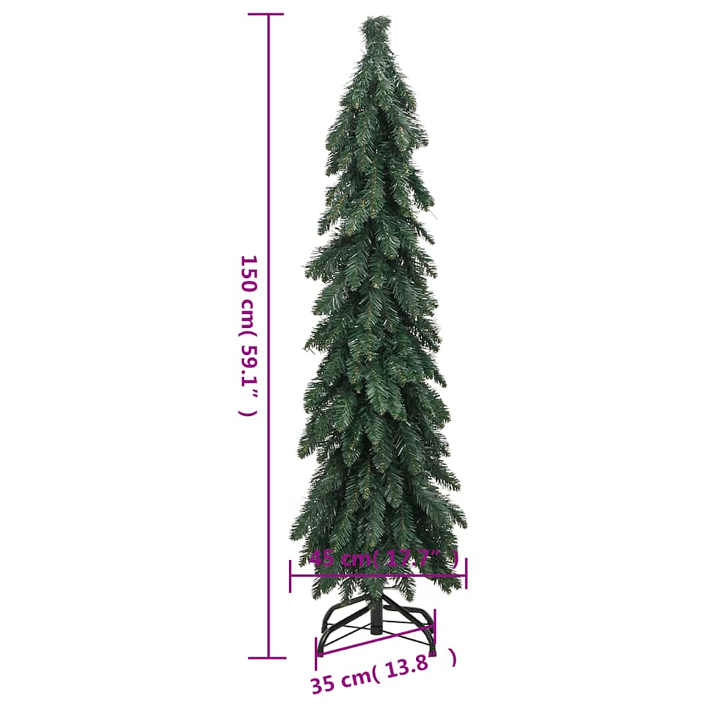 Albero di Natale Artificiale Preilluminato con 80 LED 150 cm