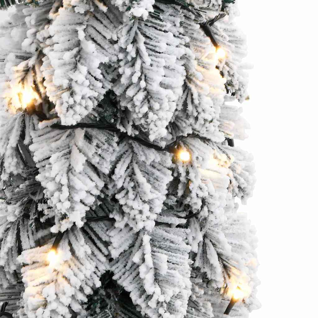Albero di Natale Artificiale con 45 LED e Neve Floccata 90 cm