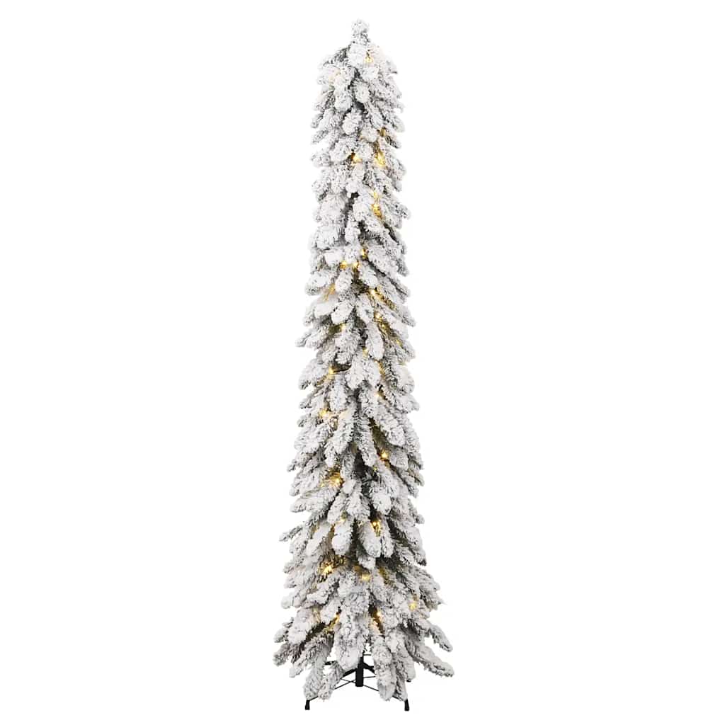 Albero di Natale Artificiale con 100 LED e Neve Floccata 180 cm