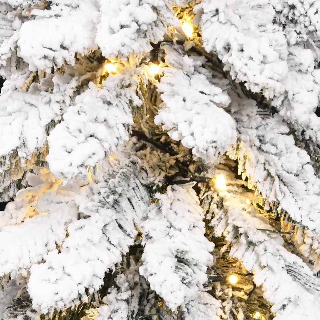 Albero di Natale Artificiale con 100 LED e Neve Floccata 180 cm