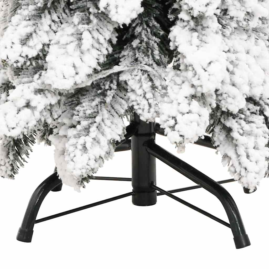 Albero di Natale Artificiale con 100 LED e Neve Floccata 180 cm